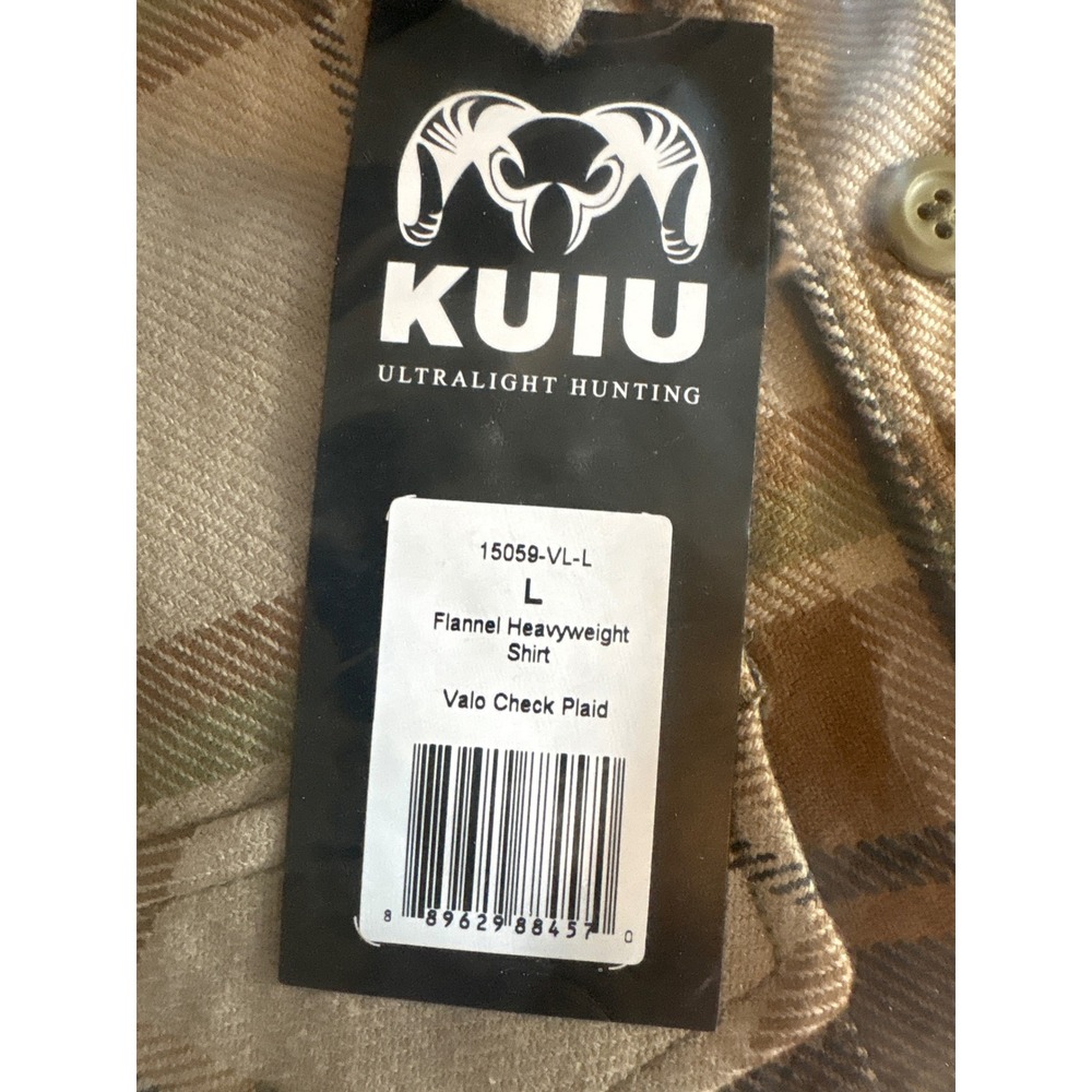 KUIU Workgrade Flannel Heavyweight Shirt Valo Check Plaid Mens Large NWT Hunting - Picture 4 of 4